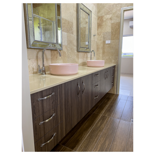 Wooden Veneer Restored Bathroom — Cabinets inspiration in Coconut Grove, NT