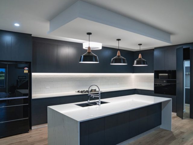 Sleek Black & White Styled Kitchen - Cabinet makers Darwin in Coconut Grove, NT